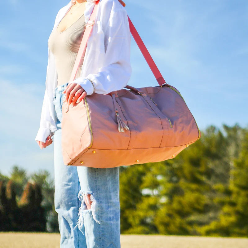 Bolsa de Viagem Feminina VersaFlex Rosa + estojo