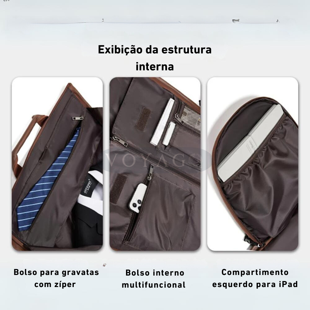 Bolsa de Mão Executiva em Couro - Voyago